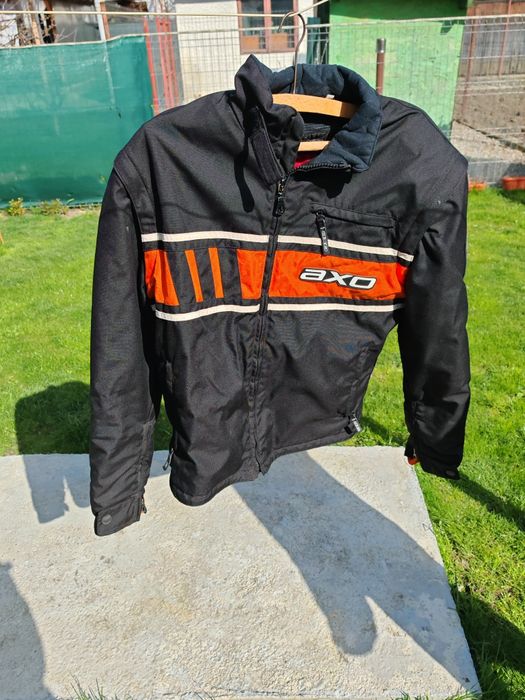 Costum piele moto impecabil+cadou geaca textil, ghete