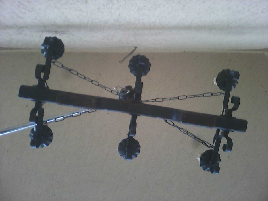 Candelabru din lemn si fier forjat