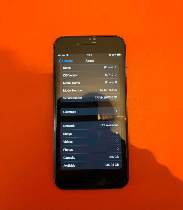 iPhone 8 256GB Space Gray 100% Живот на Батерията