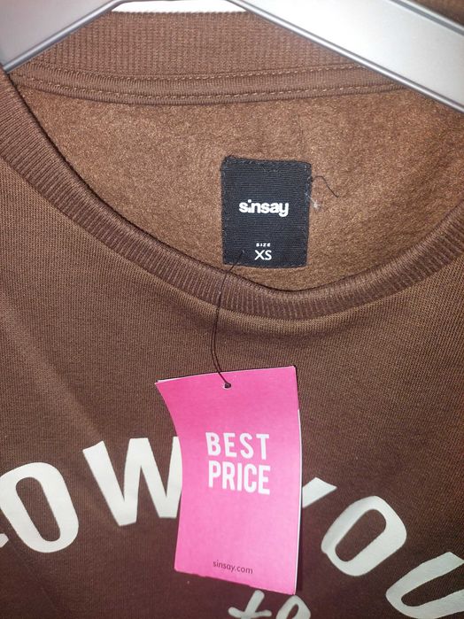 Bluza plusata maro, noua cu eticheta TRANSPORT GRATUIT