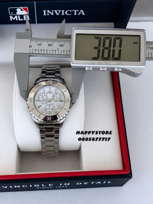 INVICTA Mother of pearl Silver white dial 38 mm, Инвикта нов дамски часовник
