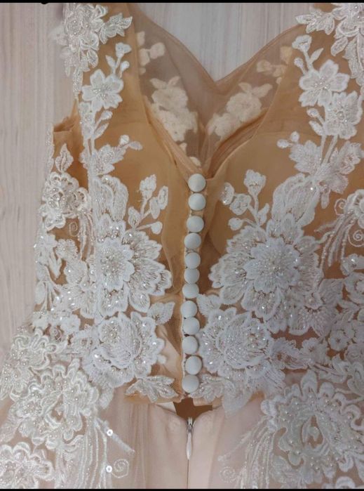 Rochie mireasa culoare Nude-Rose