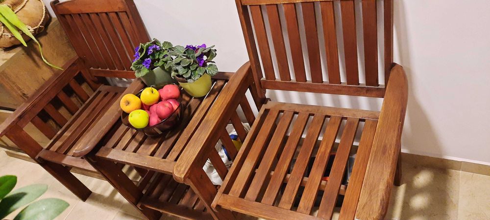 Banca de gradina, din lemn, cu spatar, natur, 165 x 62 x 90 cm