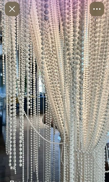 Бусы из Жемчуга на ёлку и для декора.Стращы из бус под хрусталь