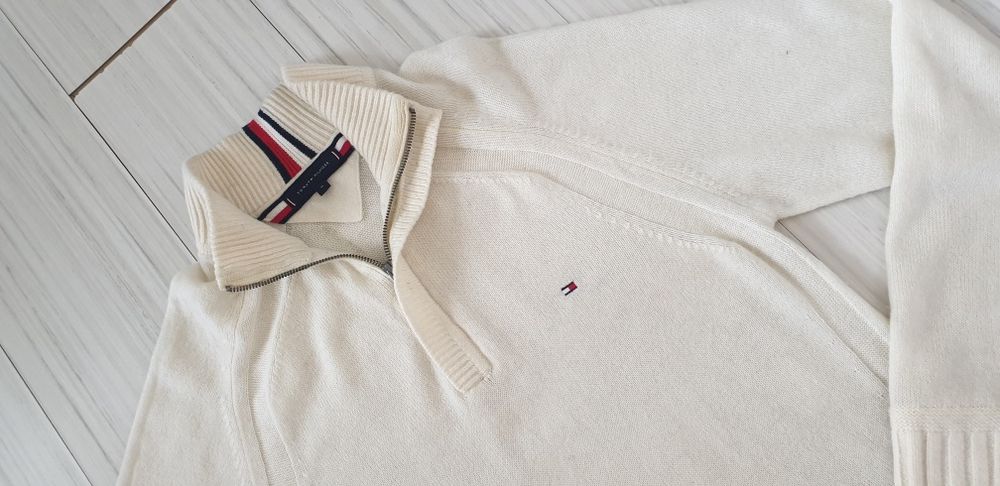 Tommy Hilfiger Wool  Half Zip XL ОРИГИНАЛ! Мъжка Вълнена Жилетка с 3/4