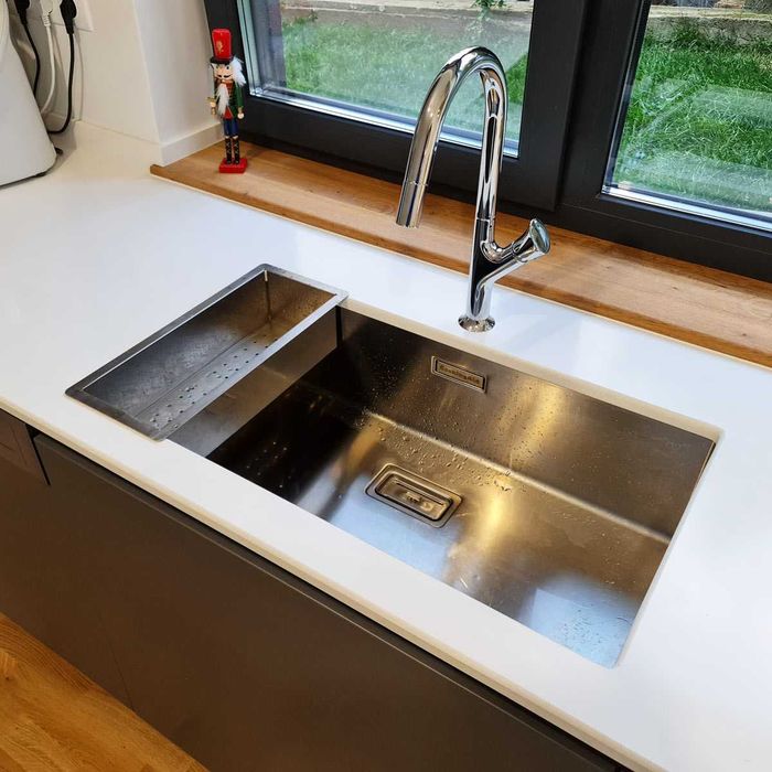 Chiuveta bucatarie inox CookingAid Box Lux 74 cu montaj pe/sub blat