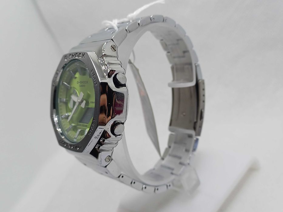 Ceas Casio g shock Full metal GM-2100d Green-Silver Nou,Garantie 2 ani