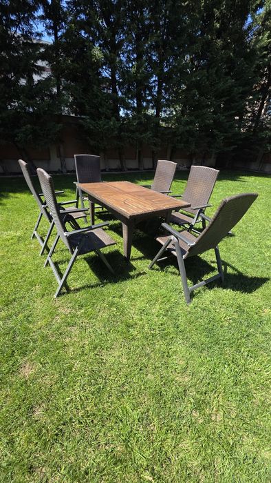 Mobilier gradina set masa si 6 scaune