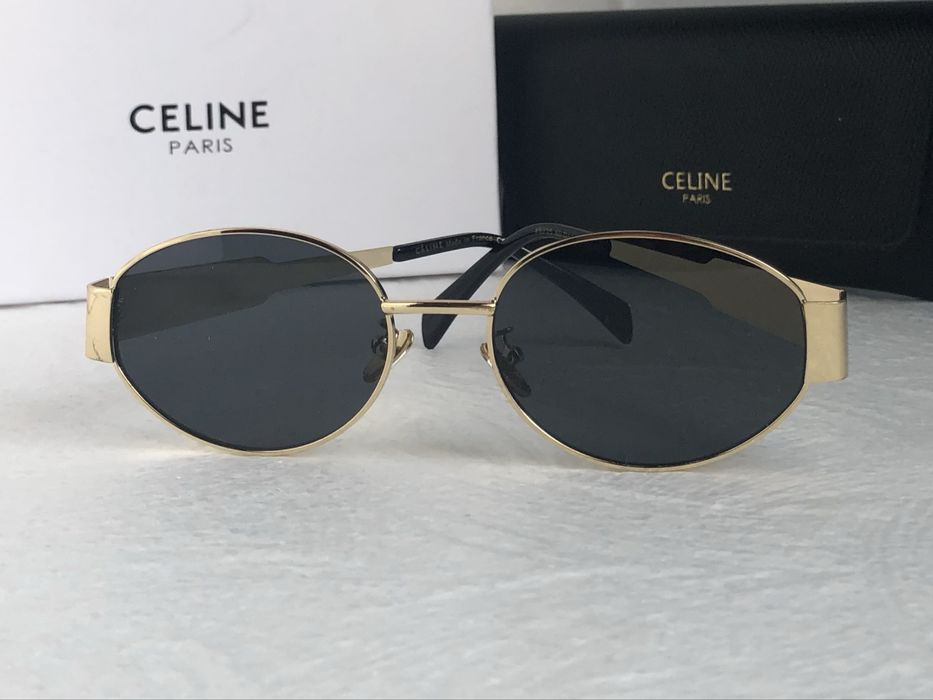 Дамски слънчеви очила кръгли овални елипса 2 цвята златни сребърни