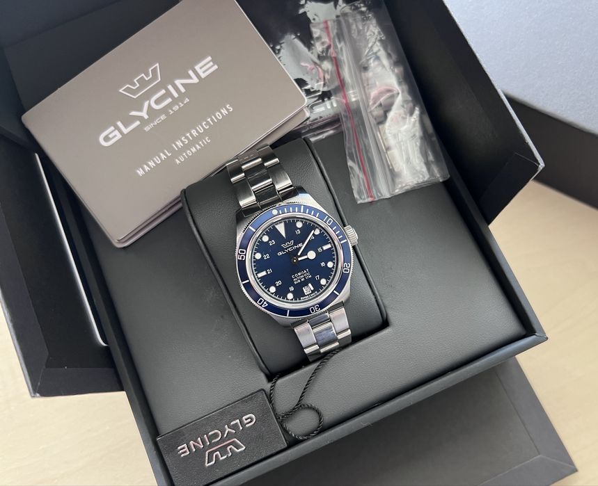Като НОВ Glycine Combat Sub  300m GL0337 36mm Кутия Документи