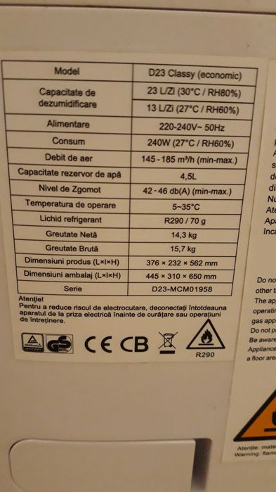 Dezumidificator și purificator AlecoAir