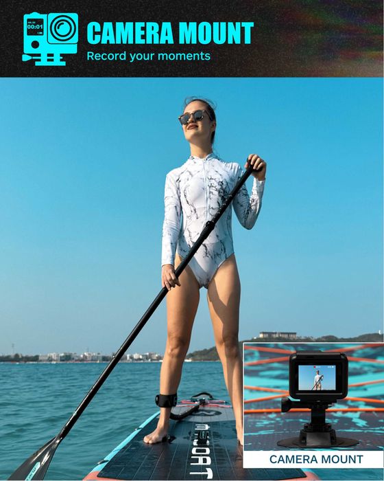 Нов, висок клас, широк 350 СМ надуваем падъл борд all-round SUP MYBOAT MY02 (Bass Hunter PRO) в тюркоазено-черен дизайн.