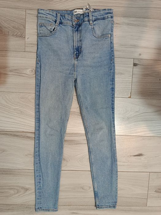 Blugi elastici skinny talie înaltă Zara denim mărimea L 40