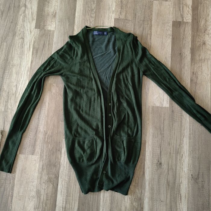 Зелена дълга жилетка Zara