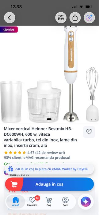 Blender  de mana  Heinner multifunctional