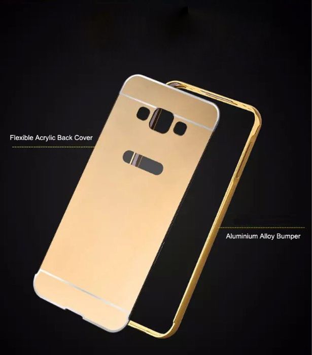 Husa / Bumper aluminiu + spate Oglinda Samsung Galaxy A8 2018, J1 2016