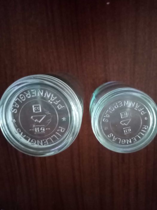 Ретро немски стъклени буркани RILLENGLAS.-2бр, ретро стъклени  шишета.