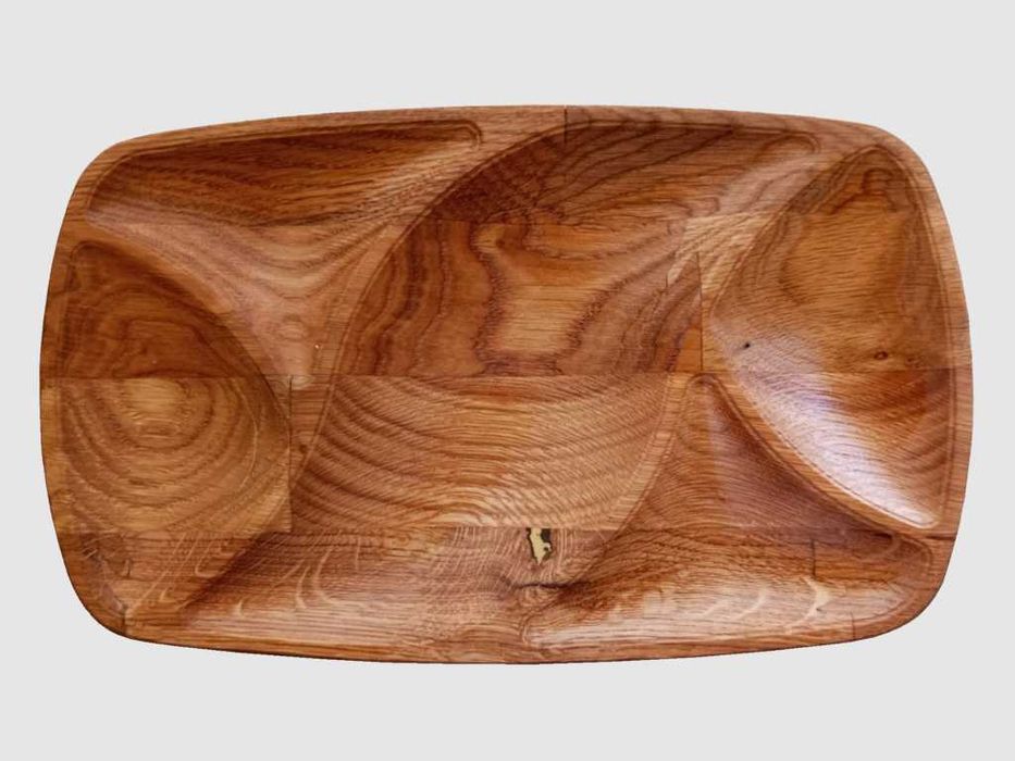 Кухненска 3Д дъска/плато за мезета и рязане от дърво. ”Вълни”.