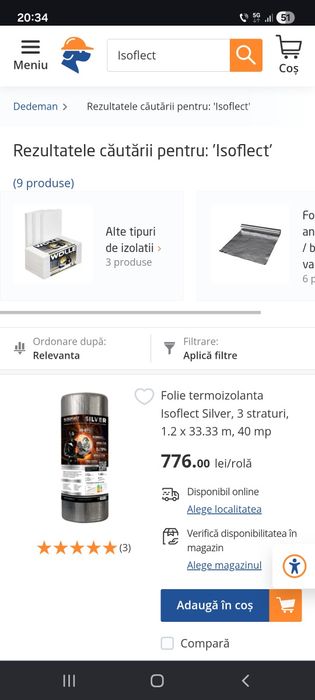 Folie isoflect silver