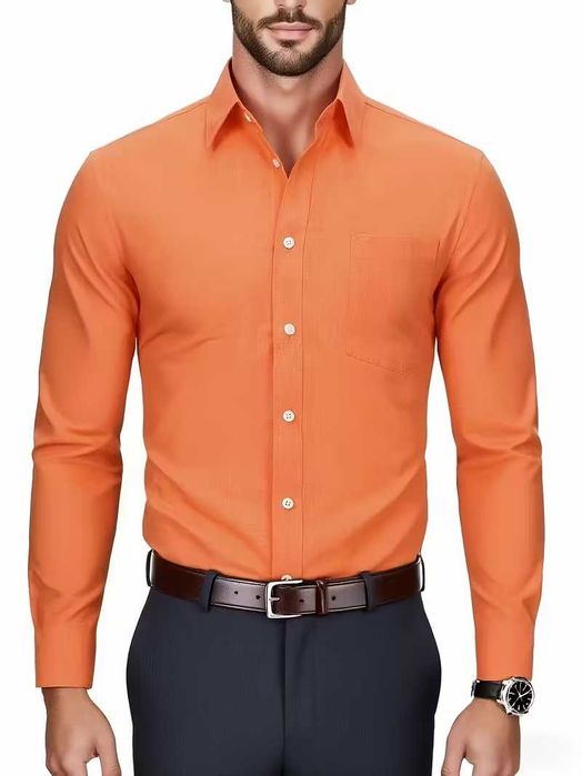 Оранжева мъжка риза. Размер: М.