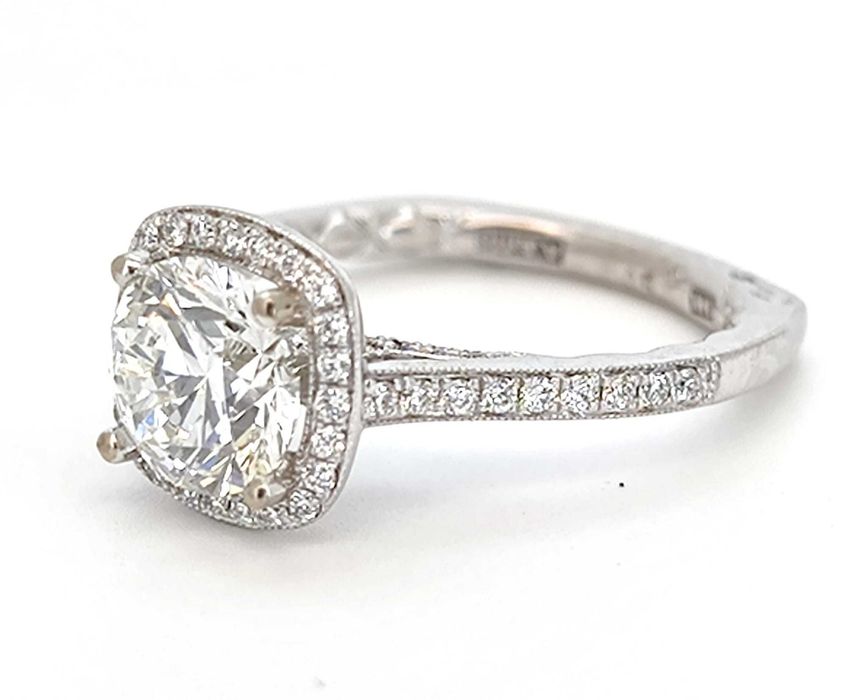Inel 14k A. Jaffe cu diamnte naturale si  1.70ct lab grown
