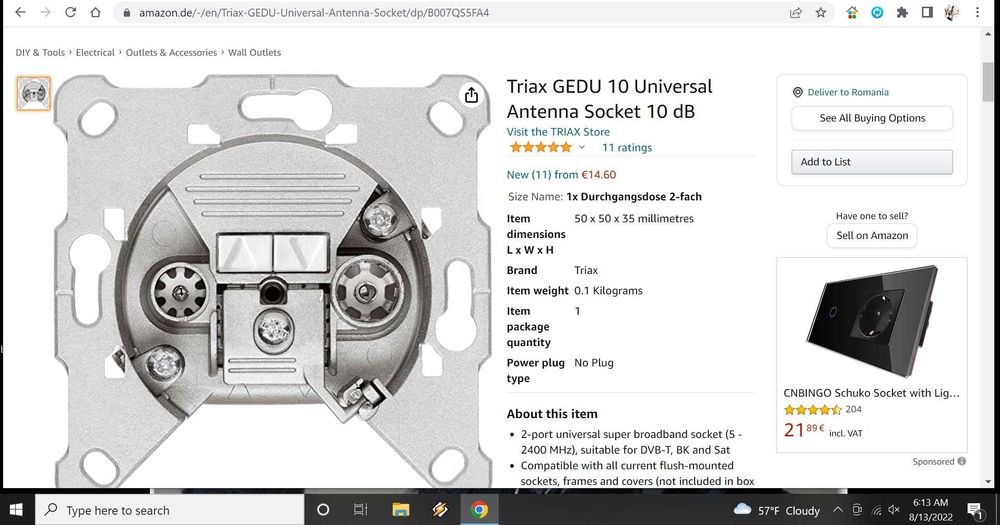 Prize TV(intermediare), Triax GEDU 10