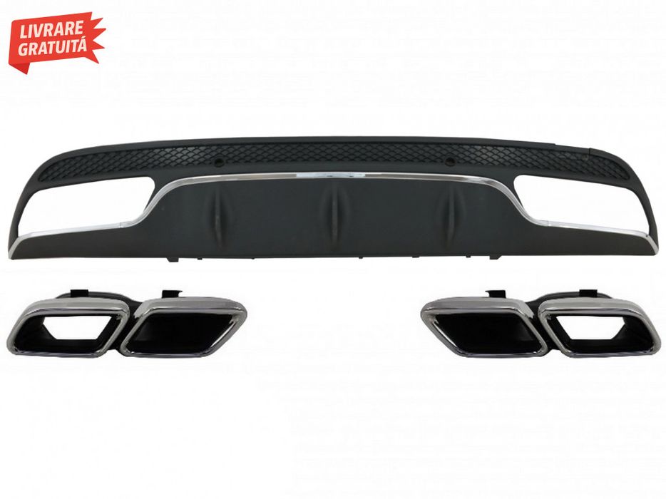 Difuzor Bara Spate cu Ornamente tobe Mercedes C-Class W205 S205 (2014-