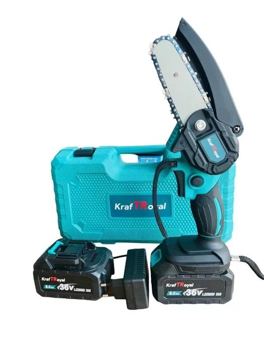 Верижен трион KraftRoyal 36V 8Ah 2 батерии + 2 вериги.