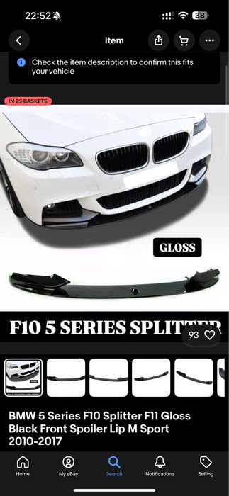 Bara spoiler lip bmw f10 M pachet