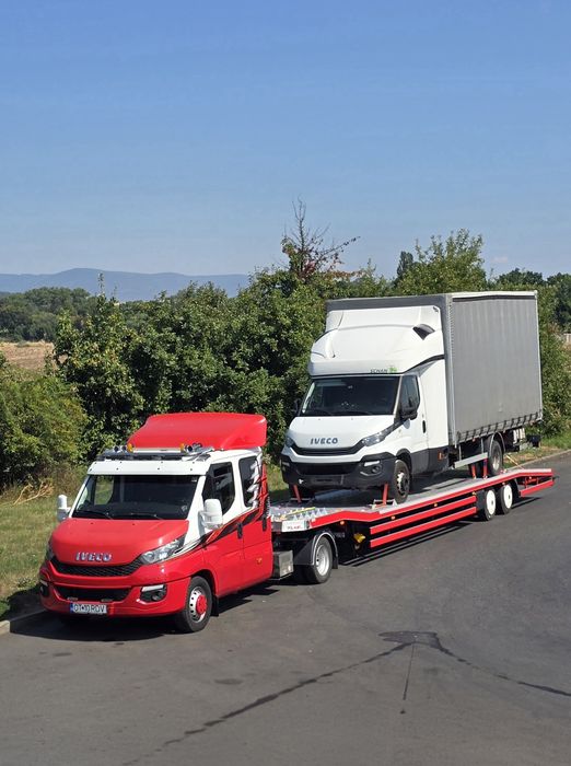 Platforma Transport Utilaje Grele Tractari Auto Recuperator Camioane Dube Trailer Buldoexcavatoare Tractoare Combine Microbuze Autoutilitare DEx12 A1