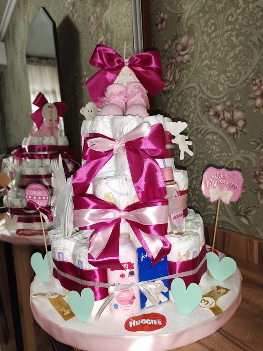 Торт из памперсов бешик туйга памперсли шоколадли торт подарок совга