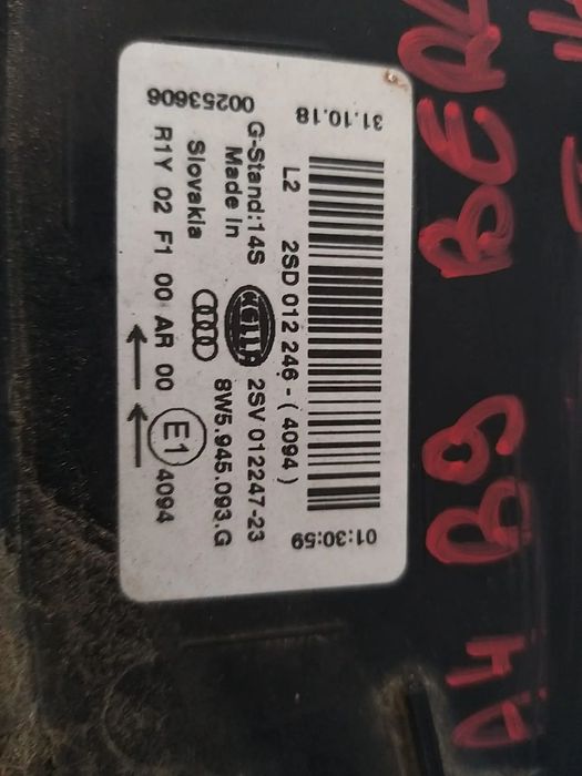 Stop tripla lampa led stanga haion audi a4 b9 8w berlina 8w5945093g 2sv01224723