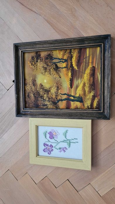 Kалъфки - 4 бр, декоративна възгланичка и малки картини в рамка