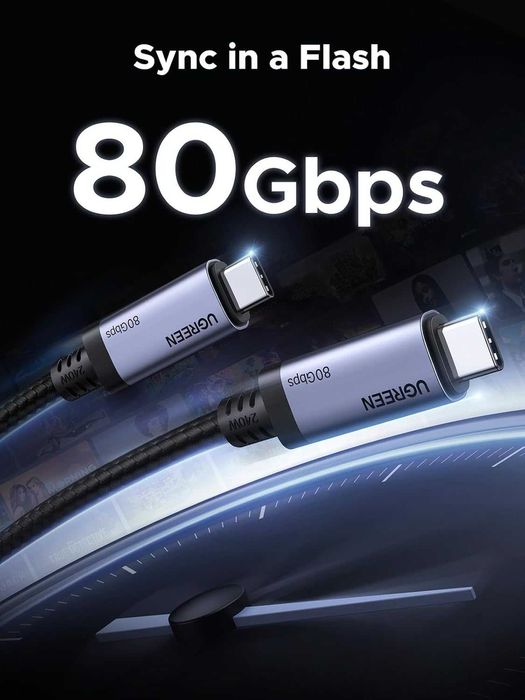 Кабель Ugreen USB4 Gen4 Thunderbolt Type-c  80Гбит 16K60Hz PD 240W