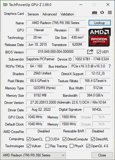 Видеокарта Radeon R9 390