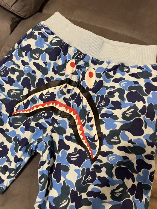 Pantaloni scurti bape blue camo