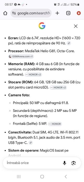 Telefon Honor x5cplus