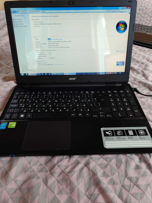 Acer Aspire E5-572G (i3-4000M / 6GB RAM / 1TB HDD / NVIDIA) + зарядно