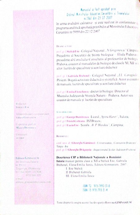 Manual Biologie clasa a XII-a - Editura Gymnasium (Stelică Ene)