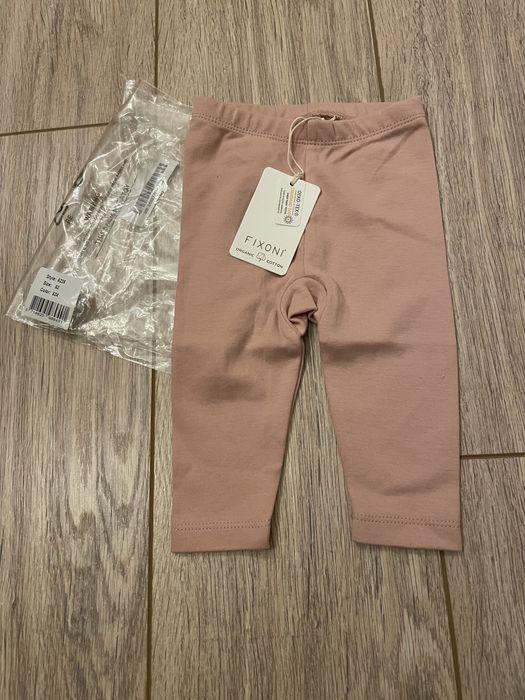 Pantaloni bebelusi, roz, marime 62, Fixoni, bumbac organic, nou
