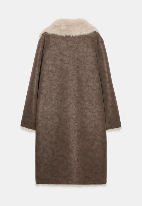 Palton blana Zara Winter Collection