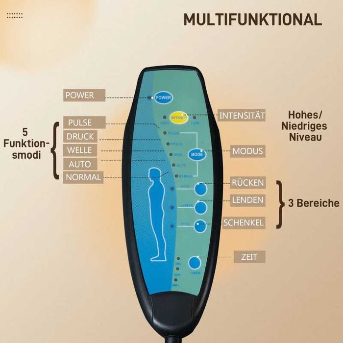 Офис стол Vinsetto с функция за масаж,  функция за накланяне и въртене