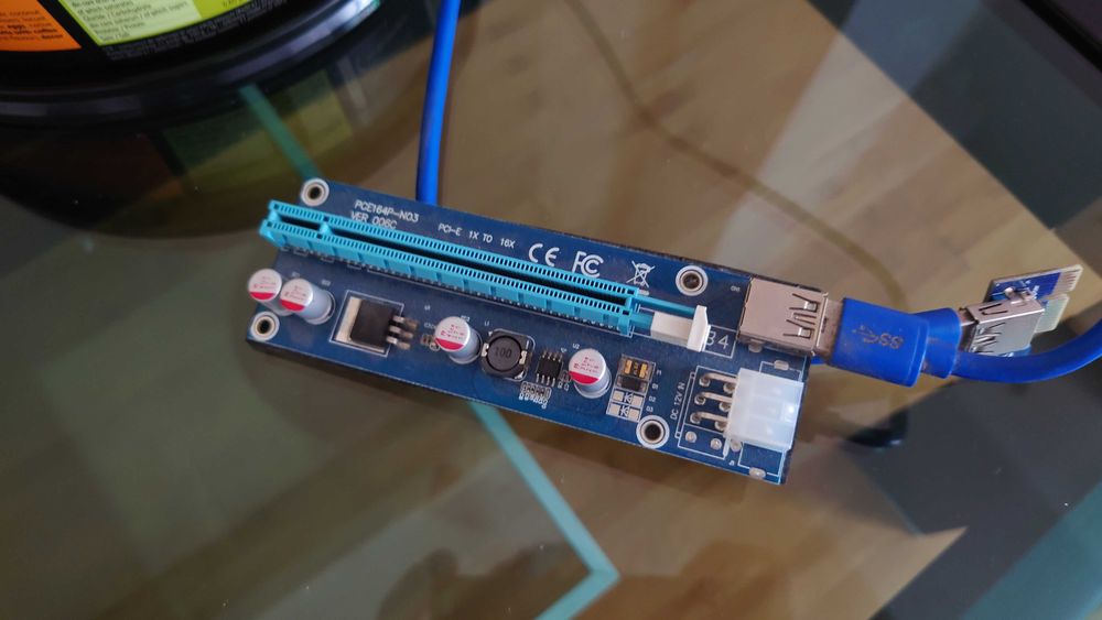 Riser Card PCI-E 1x- 16x cu cablu USB 3.0