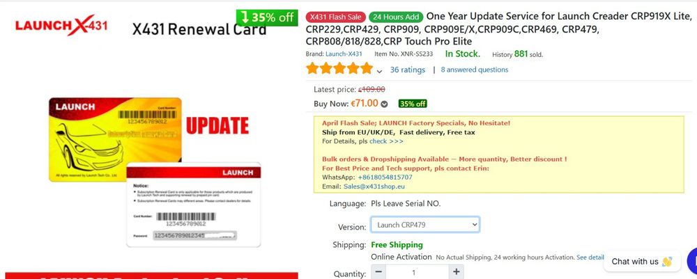 диагностичен скенер Launch CRP 479