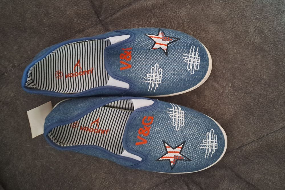 Новые джинсовые мокасины 31