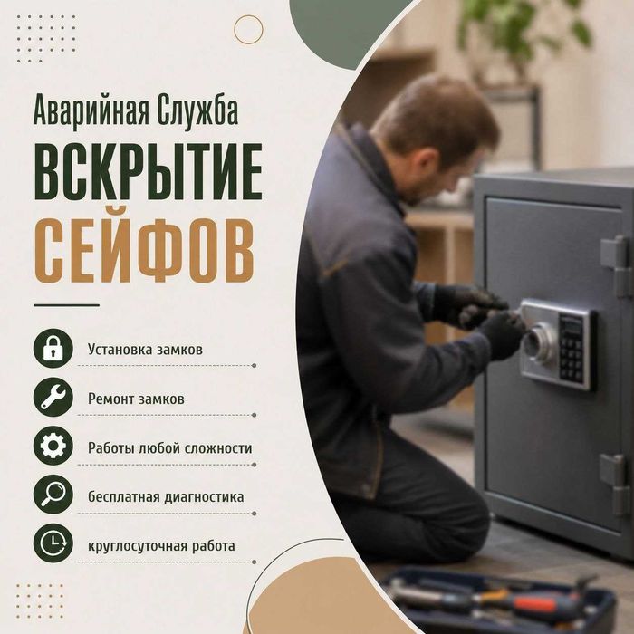 Открыть сейф-вскрыть замок-восстановить ключи-код-двери-вскрытие авто