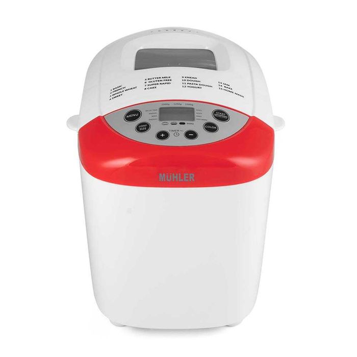 Хлебопекарна Muhler MBM-1502, бял-червен, две бъркалки