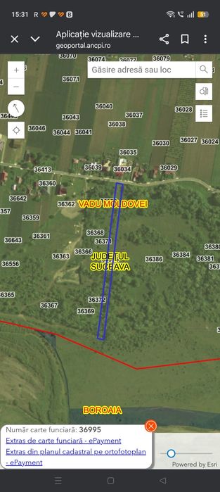 Vând teren intravilan Vadu Moldovei 5760mp și extravilan 4200 mp