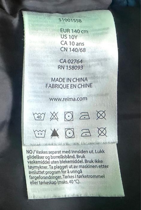 Geaca de iarna Reima baieti, albastra marimea 10 ani