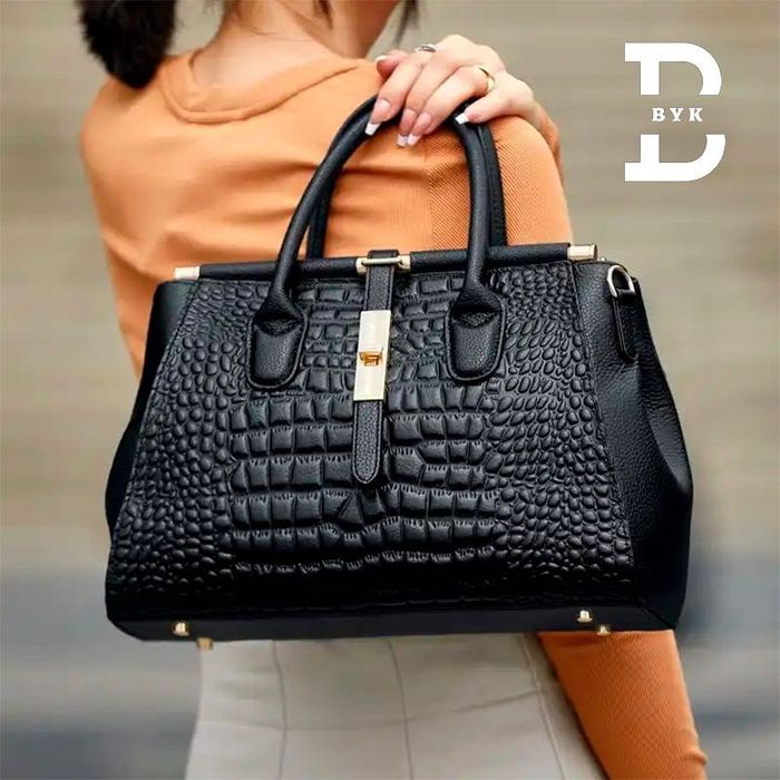 Сумка тоут натуральная кожа черный